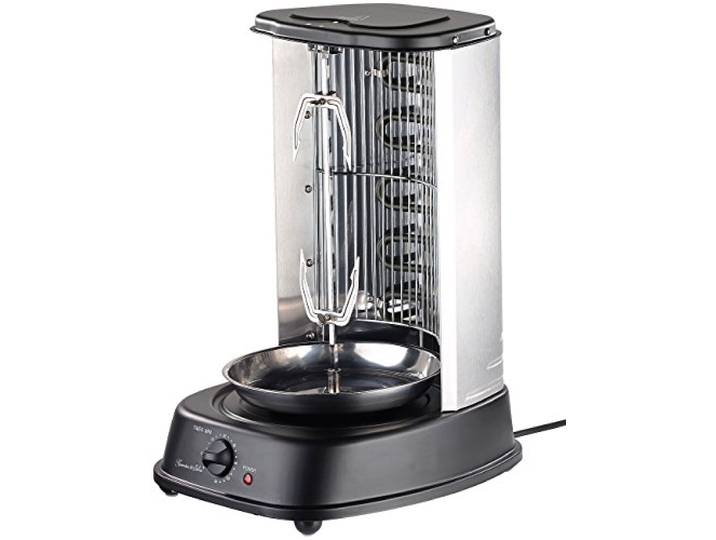 Rosenstein & Söhne Dönergrill: Döner- und Gyros-Grill, 2.000 Watt, Mittelspieß mit Spießgabeln, Timer (Vertikalgrill, Gyros Maker, Grills)