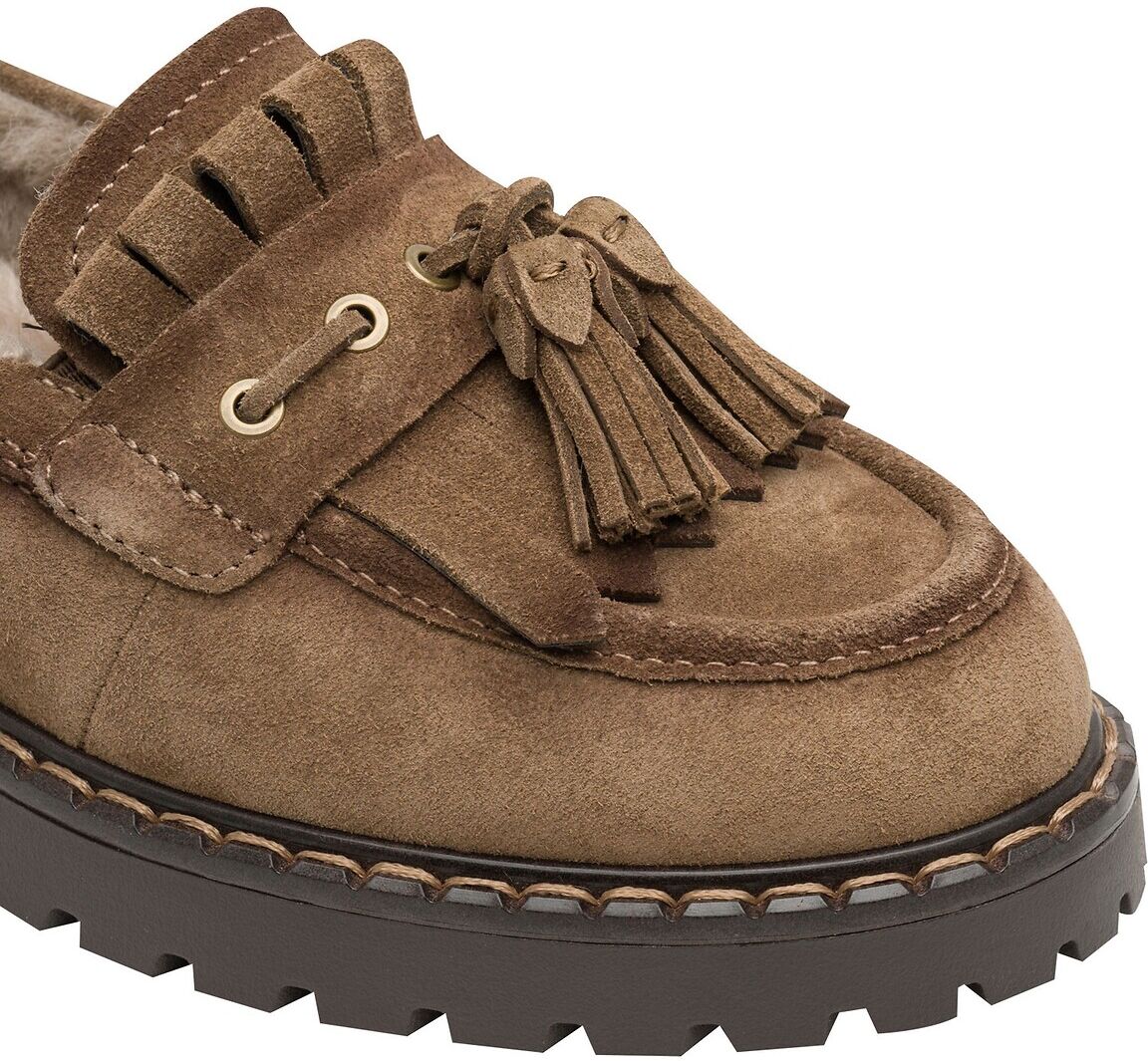 TAMARIS Mocassins à franges, en cuir suédé