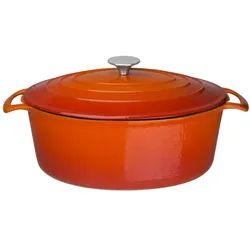 Große orangefarbene ovale Auflaufform Vogue 6L