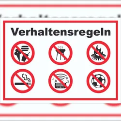 HB-Druck Schild Verhaltensregeln Verbote A6 (105x148mm)