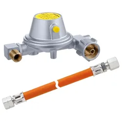 GOK Anschluss-Set für Caravan (Stahlrohr 8mm)- Druckregler 30 mbar & Gasschlauch...