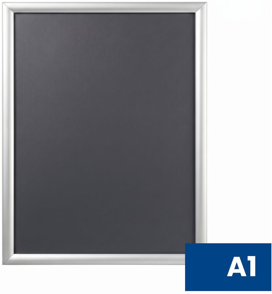 B2B Partner Plakatrahmen A1, eckige Ecken, silberfarben