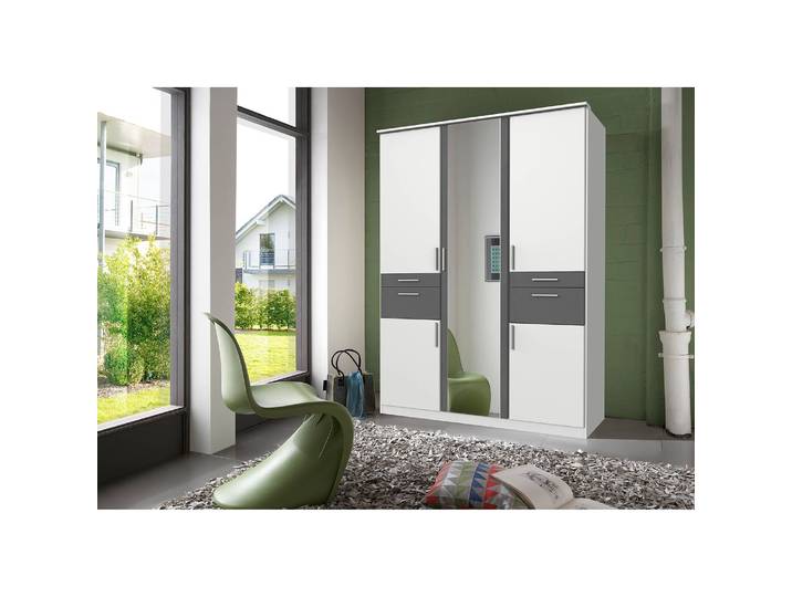 Armoire II 135cm Blanc/Blanc/Graphite