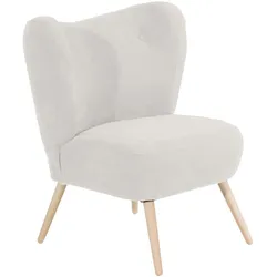 SESSEL Kathy Bezug Veloursstoff Buche natur / creme