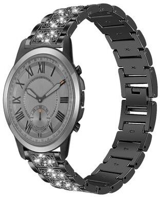 United Fossil Q Machine Diamond Stainless Steel Watch Band black