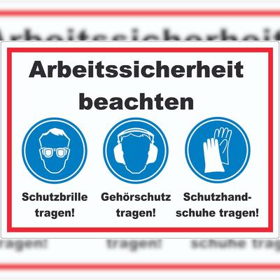 HB-Druck Arbeitssicherheit Augen Ohren Hände Aufkleber A7 (74x105mm)