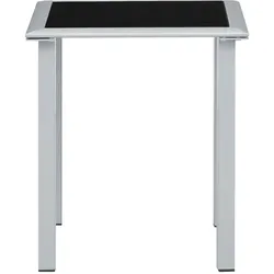 vidaXL Gartentisch Schwarz und Silbern 41x41x45 cm Stahl und Glas