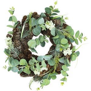 Heitmann-Deco Weihnachtskranz 1090956, Ø 35 cm, Tannenzapfen und Blätter aus Kunststoff