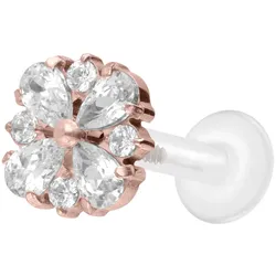 PTFE Labret mit Innengewinde + Titan-Aufsatz KRISTALLORNAMENT