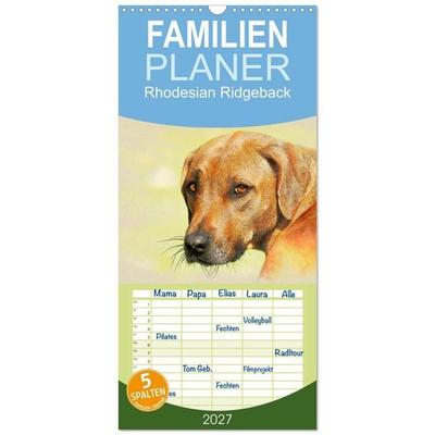 Familienplaner 2027 - Rhodesian Ridgeback 2027 mit 5 Spalten (Wandkalender, 21 x 45 cm) CALVENDO