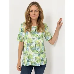 IN-PRINT Shirt, 1/2-Arm Rundhalsausschnitt Seitenschlitze Allover-Druck