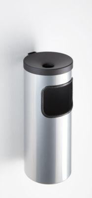 Kombi-Ascher, Abfall-Volumen von 5,6 l, flammenhemmend, Kippvorrichtung, inkl. Montagematerial, Ø 180 x H 400 mm, Metall, silber