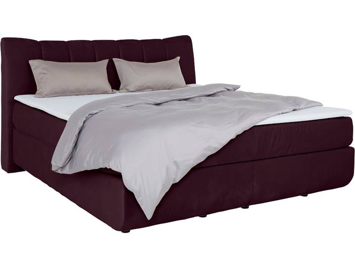 Boxspringbett HOME AFFAIRE Océane , lila, B:190cm L:221cm, Komplettbetten, Boxspringbett, Bodenfrei- wirkt freischwebend, verschiedene Härtegrade (auch H4)