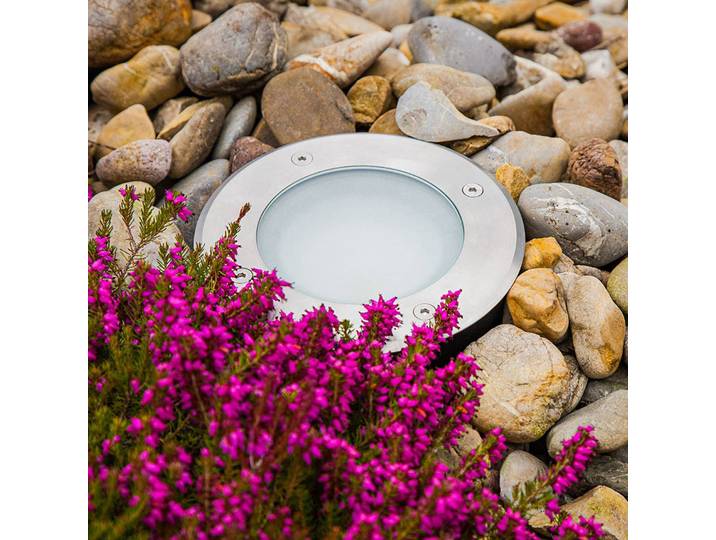 EVN Erizo LED-Bodeneinbauleuchtelampe Ø 18cm 12W, alu / grau / zink, Aluminium, Einbauleuchte