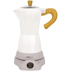 Jocca elektrische Espresso Kaffeemaschine in weiss für bis zu 6 Tassen mit 360° drehbarem Kopf, Espressokocher, Weiss