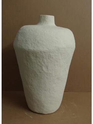 BIDK Home "Paper Mache Vase Dia 23.50"" Off-White - Off-White"