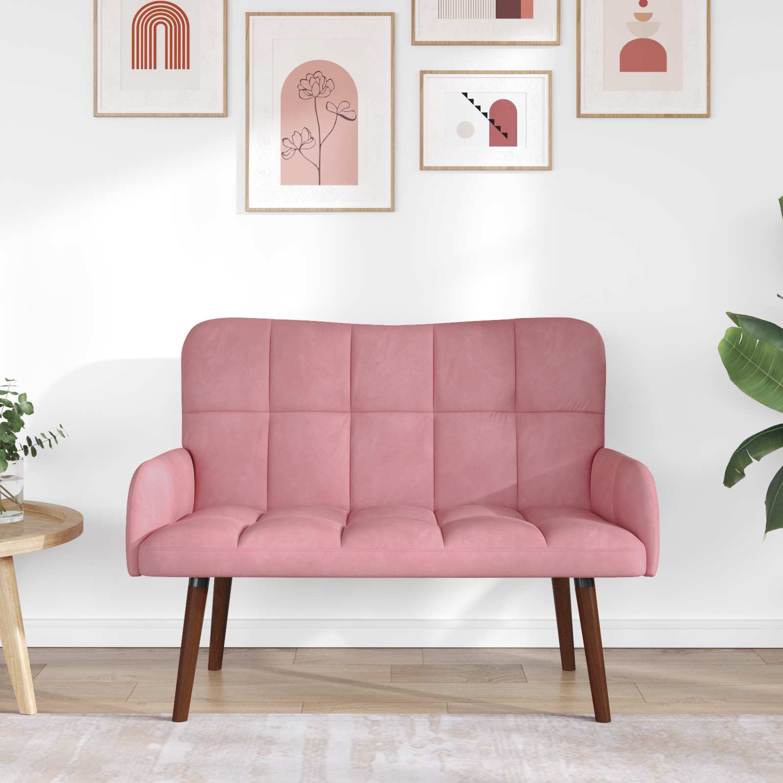 vidaXL Sofa 2 places Rose 115 x 61 x 87 cm Velours