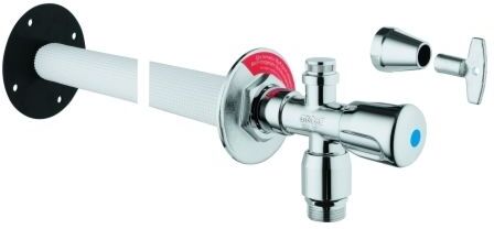 Grohe Außenwandventil Bausatz Eurotec 41206000 DN15, mit Rohrbelüfter, chrom