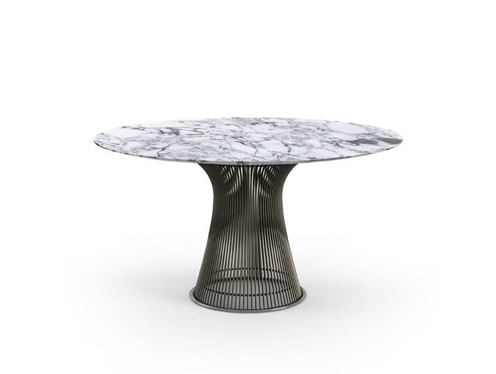 KNOLL table ronde PLATNER Ø 135 cm (Bronze / Arabescato - Métal / marbre)