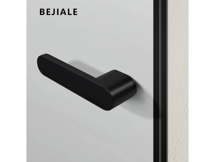Serrure de porte silencieuse à aspiration magnétique d'intérieur minimaliste, poignée de porte en bois, serrure de porte de chambre à coucher, serrure de porte de chambre à coucher, poignée de porte