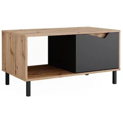 Vicco, Couchtisch + Beistelltisch, Couchtisch Marelle, Anthrazit/Artisan, 90 x 50 cm mit 1 Tür (90 x 90 x 47 cm)