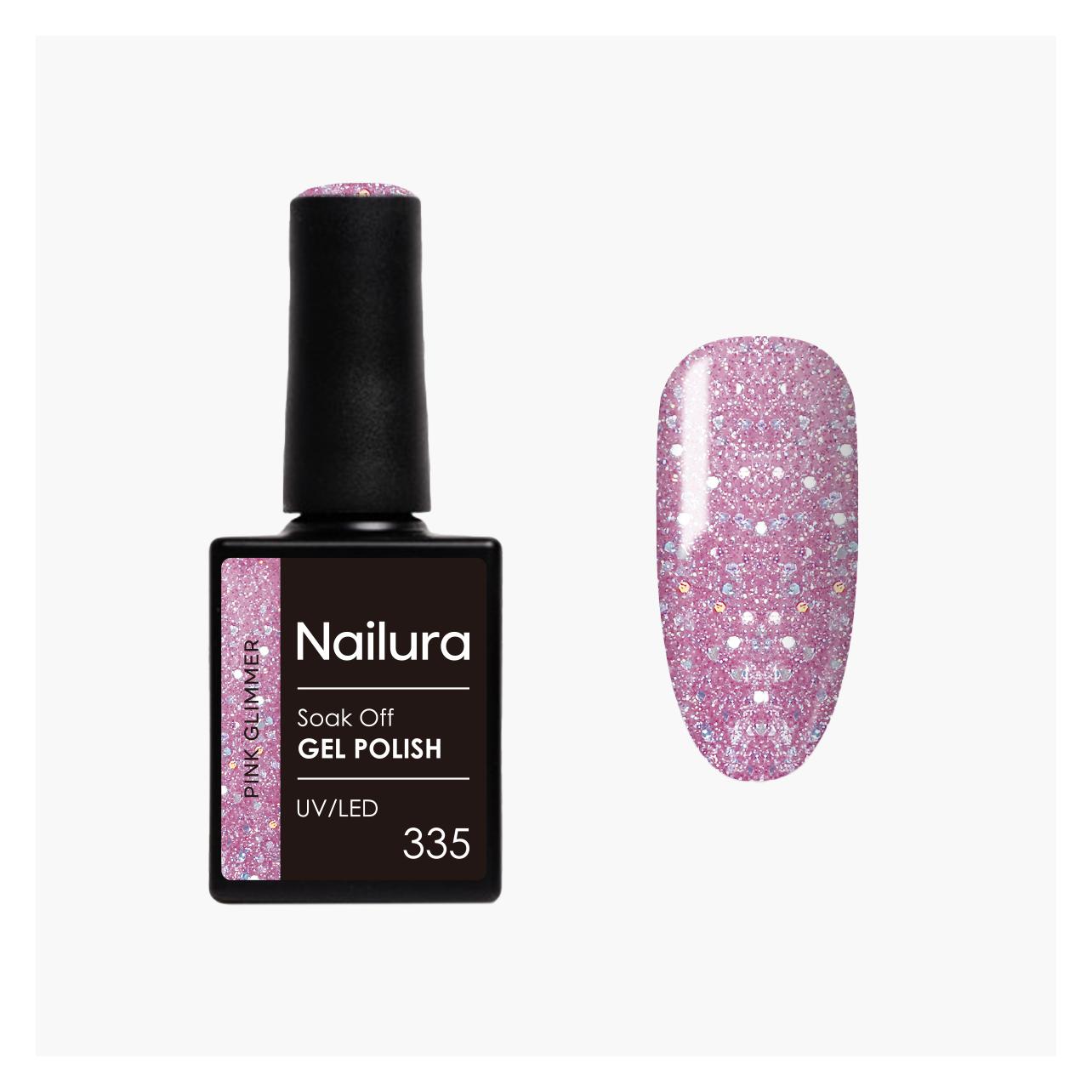 Nailura - Gel Polish 335 - Pink Glimmer - 10 ml (Pink Glimmer) (70354)