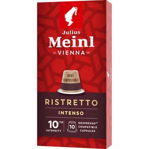 Julius-Meinl Kaffeekapseln Ristretto Intenso, 10 Kapseln, kompostierbar, für Nespresso