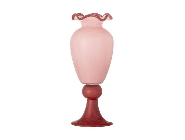 Mundgeblasene Design Vase „Frills“ Rosa, Rot Bloomingville