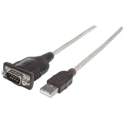 Manhattan USB auf Seriell-Konverter, Zum Anschluss eines seriellen Geräts an einen USB-Port, Prolific PL-2303RA-Chipsatz, 1,8 m