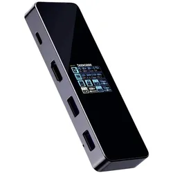 Dockcase USB-C Dockingstation Universal integriertes Display, inkl. Ladefunk (USB-C, 7 Ports), Dockingstation + USB Hub, Schwarz, Grau