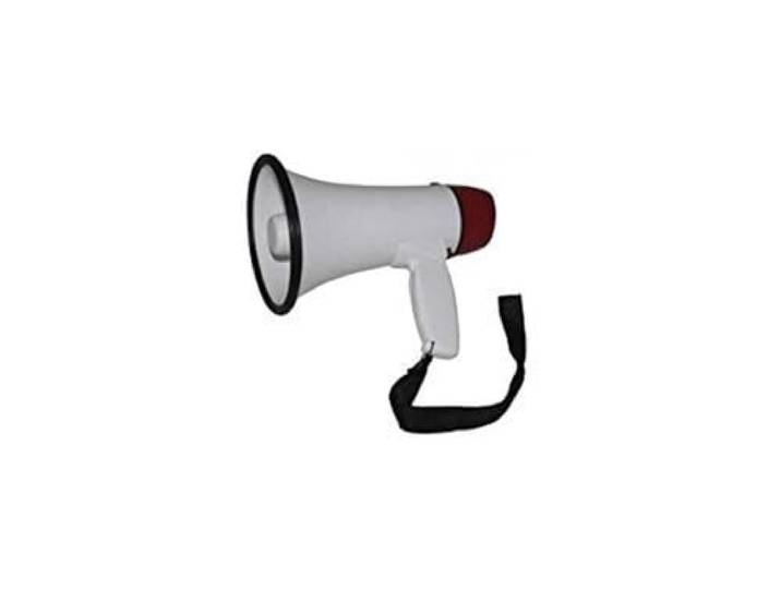 MEGA20W - LTC - 20W oplaadbare megafoon met handvat en mogelijkheid om berichten op te nemen - Wit & Rood