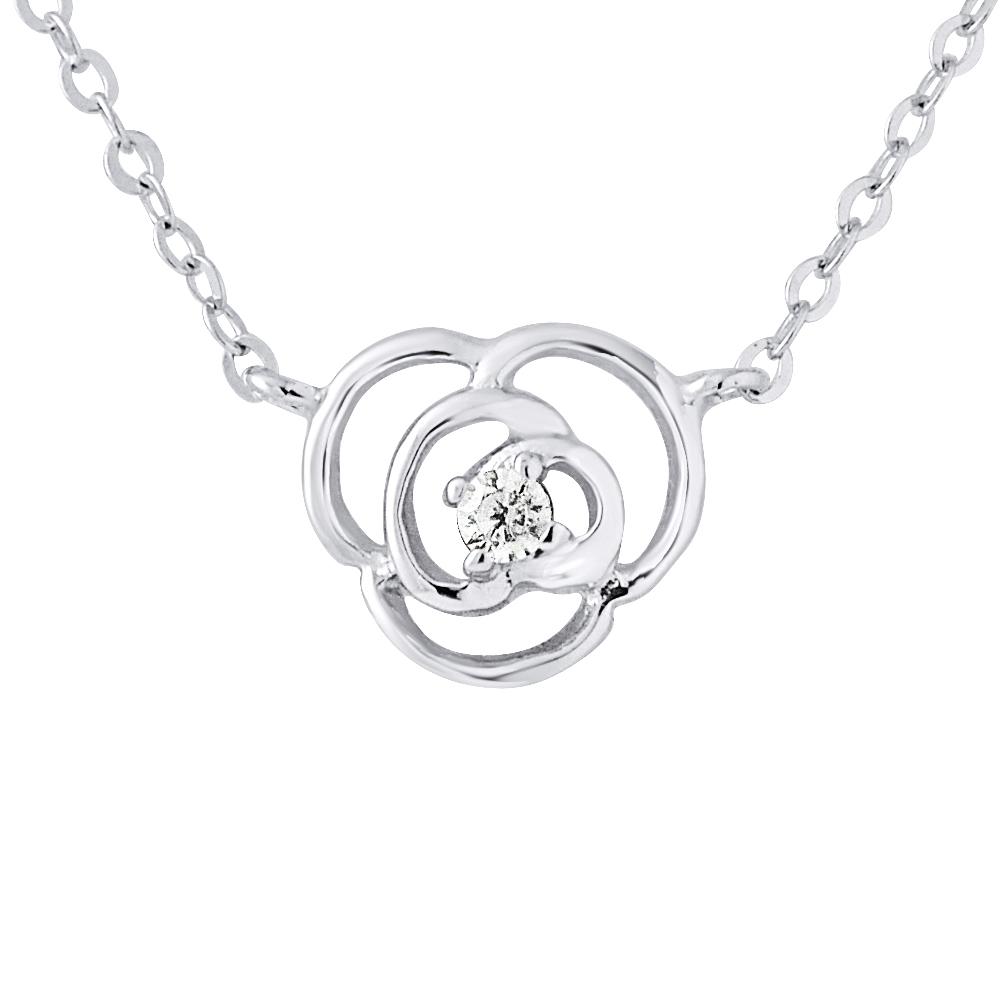 Zilver 925 zirkoniumoxide bloem ketting