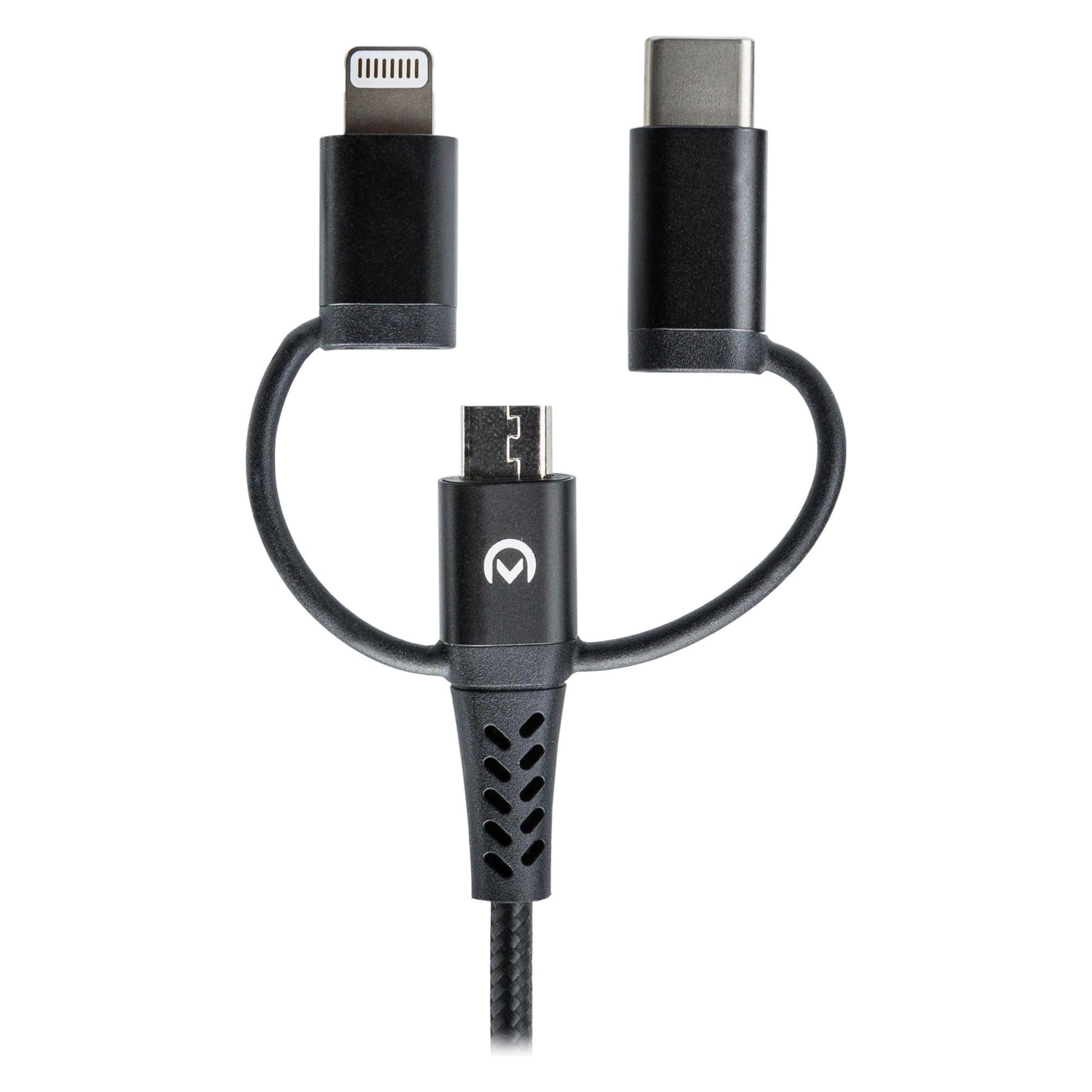 Mobilize Nylon USB auf Micro USB - USB-C - MFi Lightning (1.50 m) (37168223)
