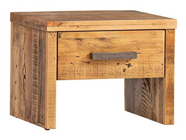 Woodkings® Nachttisch Albury Natur Schlafzimmer Massivholz Beistelltisch Nachtkommode Design Massive Naturmöbel Echtholzmöbel günstig (Rec. Pinie)