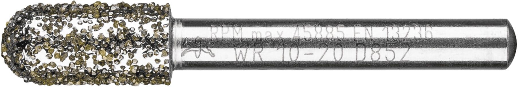 PFERD TOOLS Diamant-Schleifstift Walzenrund Ø10,0mm Schaft-Ø6 mm D852 (sehr grob) zum Entgraten (36476061)