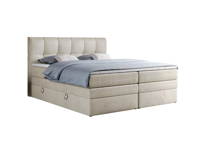 BOXSPRINGBETT ALVIN KING 120/200 Beige Velvet - H3