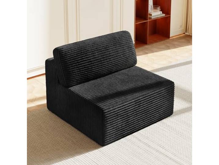 Vesgantti Modulare Wohnlandschaft Ecksofa, Cord Sofa mit Federkern, Kühlgel-Schicht & hochdichter Komfortpolsterung, extra tiefer Sitzfläche, Polstersofa für Wohnzimmer, ohne Montage (Mittelmodul)