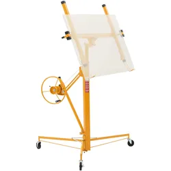 VEVOR Plattenheber bis max. 68 kg, 3353 mm Höhe, Gipskartonheber mit verstellbarem Teleskoparm, Rigipsplatten, Trockenbau-Heber, Panelheber, Hebezeug, Werkzeuge, für Decken- & Wandmontage (Gelb)