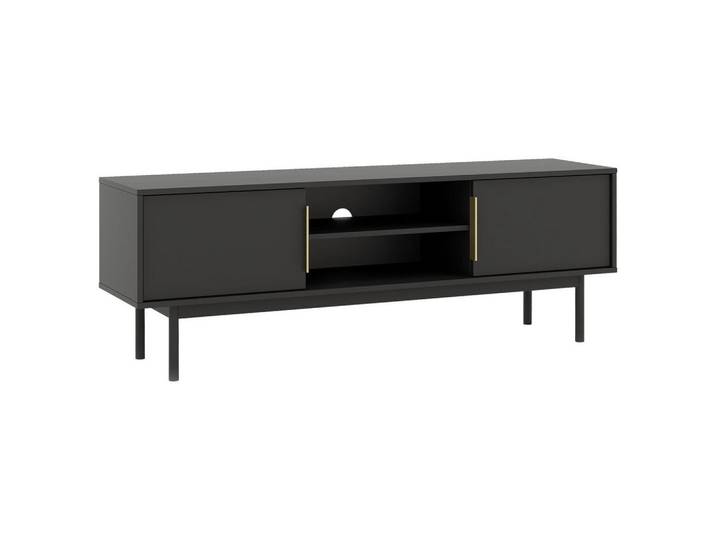 Boxxx Lowboard Viva, Schwarz, Holz, 1 Fächer, 154x53.5x39 cm, Typenauswahl, Beimöbel erhältlich, stehend, Wohnzimmer, Wohnwände, Lowboards, Lowboards stehend
