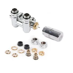 Terma Set Thermostat Verbundventil mit Anschlussmöglichkeit für eine Heizpatrone 1/2"-Ø16x2, Ø15 Rec WRZT5G15-CR