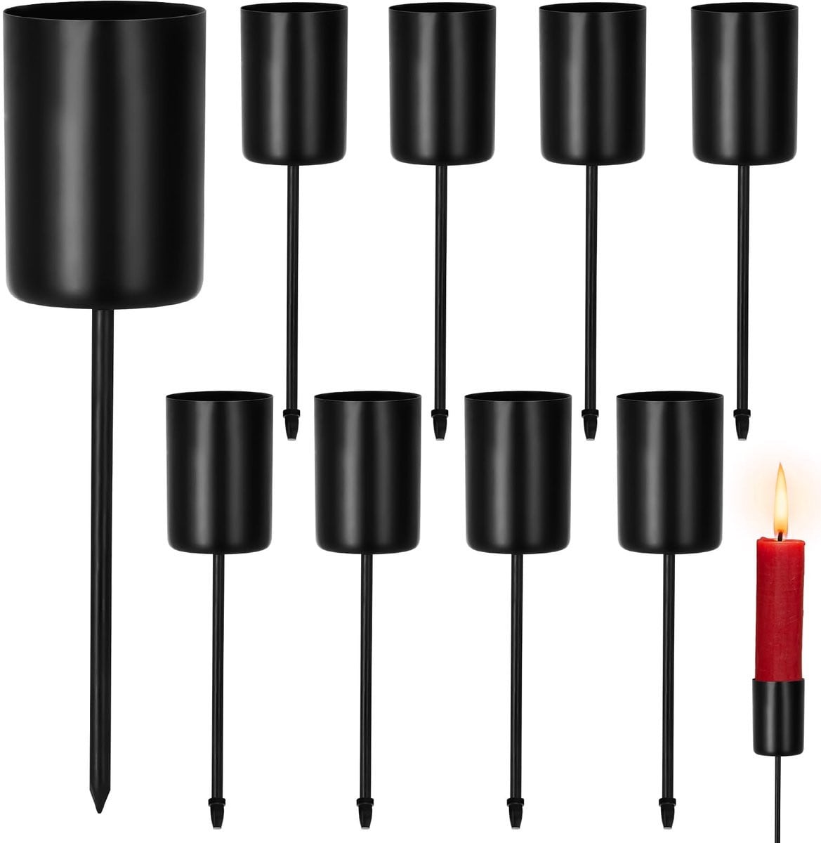 Unyqoos Set van 8 metalen kaarsenhouders voor adventskrans en kerstdecoratie