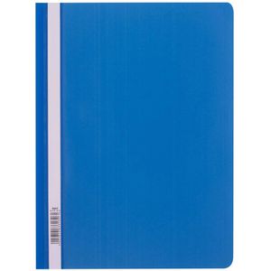 D.RECT Schnellhefter 009007, A4, blau, aus PP, Vorderdeckel transparent, 25 Stück