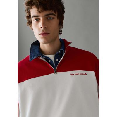 Strickpullover PEPE JEANS "Strickjacke JORY", Herren, Gr. M, rot (winter rot), 100% Baumwolle, Pullover Strickpullover