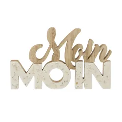 HOME STORY Schriftzug Moin Moin   ¦ braun ¦ MDF ¦ Maße (cm): B: 1,8 H: 14,5