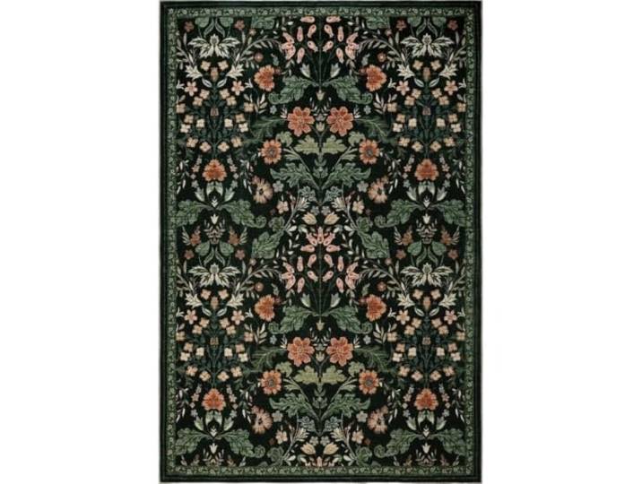 Vintage Bodenmatte for Couchtisch Bodenmatte mit Vintage-Blumenmuster for Couchtisch, Wohnzimmer, maschinenwaschbar, rutschfest(Color1,240x360cm-7.8x11.8ft)