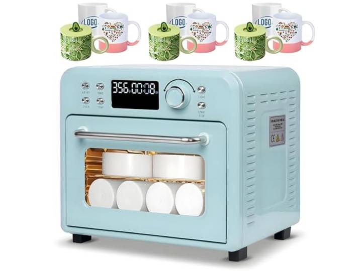 ByBoDi Sublimationsofen 1400W Blau mit Digitalanzeige, 360°-Heizung, Leichter Konvektionsofen, Konvektionsofen für Sublimationsrohlinge, Becher, Tassen, Wasserflaschen, Massentransfer 16L