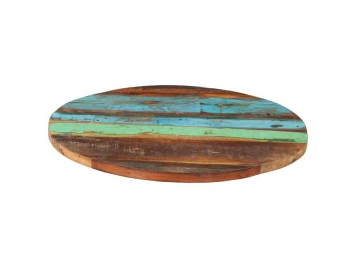 HGPOTUY Tischplatte Rund 60 cm 25-27 mm Altholz Massiv Ersatz-Tischplatte, tropisches Altholz, Mango, Teak, Hartholz, rustikaler Charme, individuelle Maserung