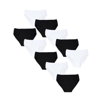 Slip TUPTAM "Slips Mädchen Slips mit Aufdruck 10er Pack", Kinder, Gr. 140, schwarz (schwarz, weiß), Unterhosen Slip