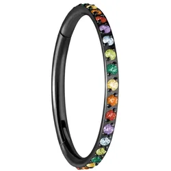 Titan Segmentring Clicker EINGEFASSTE BUNTE KRISTALLE