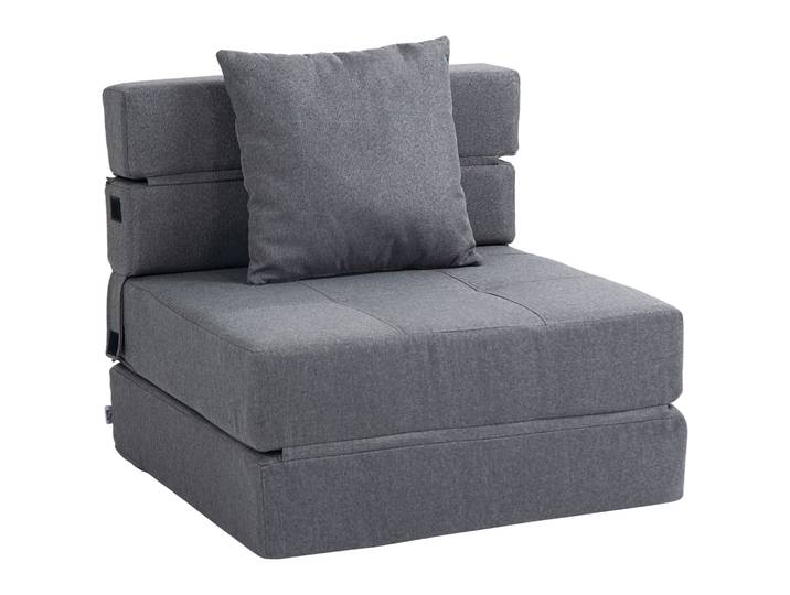 HOMCOM Fauteuil convertible 1 place fauteuil lit chauffeuse 1 place - coussin déhoussable inclus - chaise de sol pour invités, s